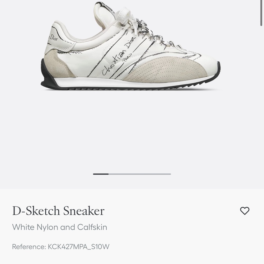 Dior White Leather Sneakers with Black Sketch Details - Picture 10 of 12